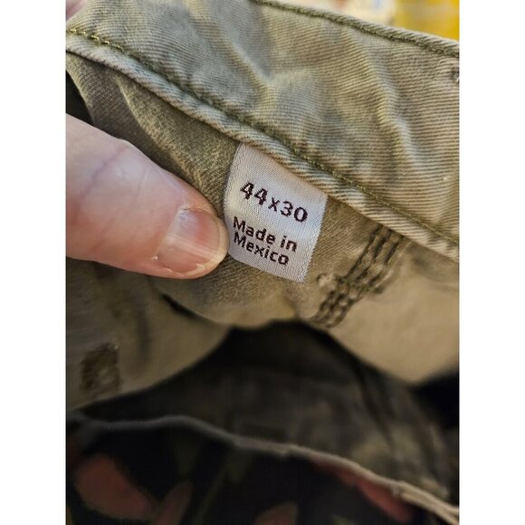 Carhartt Mens Cargo Pocket Carpenter Work Green Canvas Pants SZ 44 x 30 - Picture 12 of 12